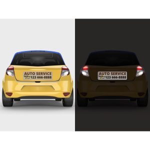 Set of 2 Reflective Marketing Vehicle Magnets Size 12"H x 18"W