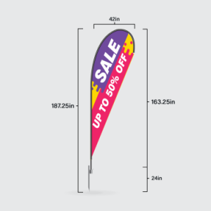 XL Teardrop Print Thru Advertising Flag