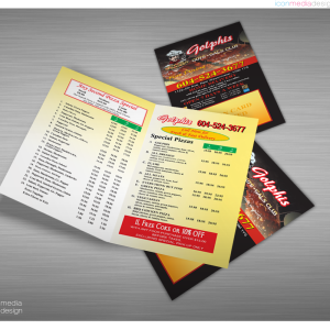 1k 11" x 11" Folded Menus / Brochures 60lb Non Gloss Stock Paper